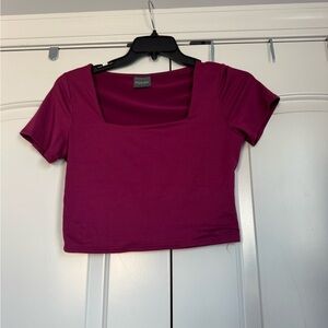 Olivia Rae Magenta Square Neck Crop Top